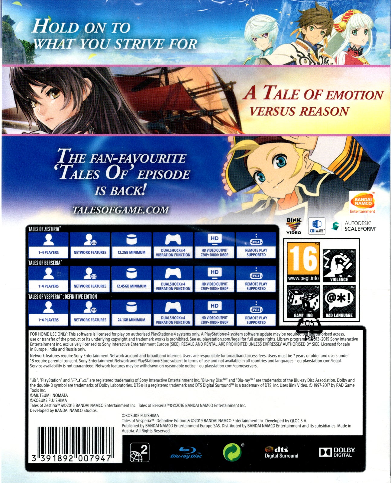 Tales of Vesperia + Berseria + Zestiria Compilation - BASCO GAMES
