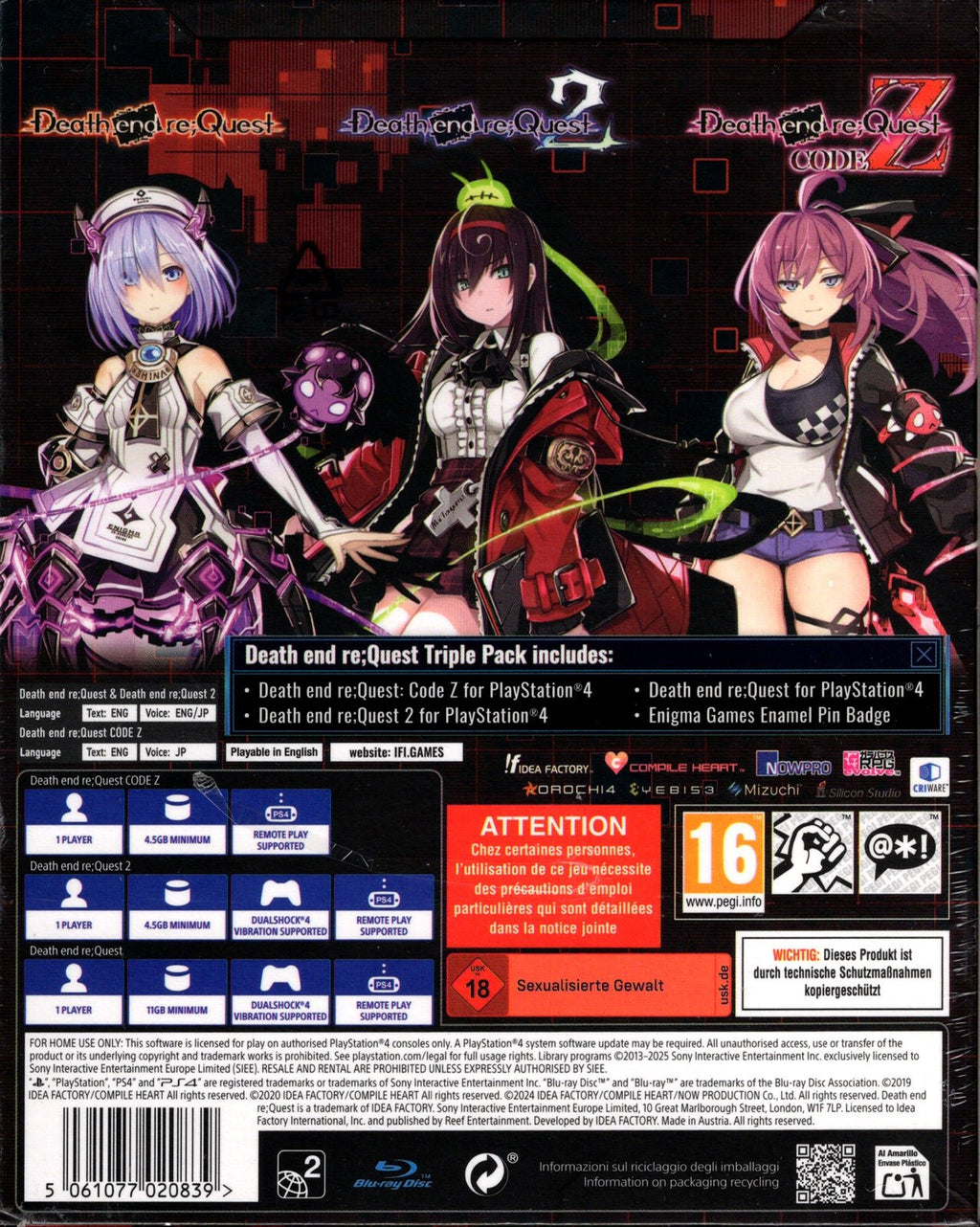 Death end re;Quest Triple Pack (1 + 2 + Code Z) - BASCO GAMES