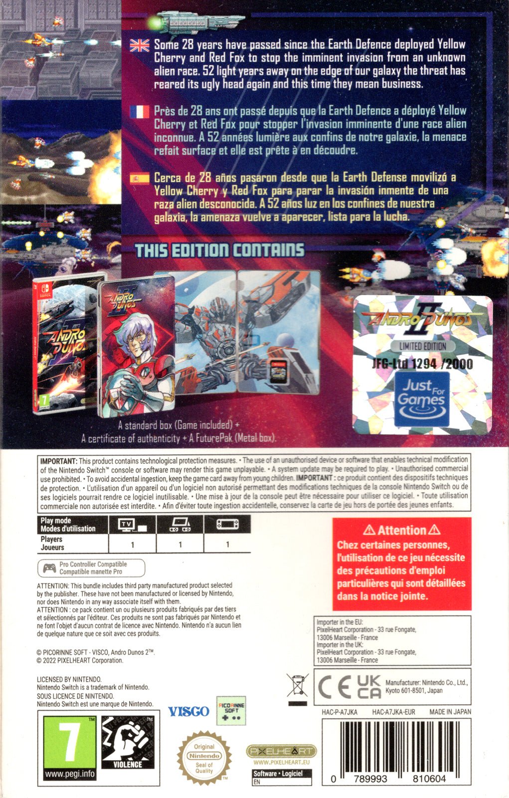 Andro Dunos 2 Limited Edition - BASCO GAMES