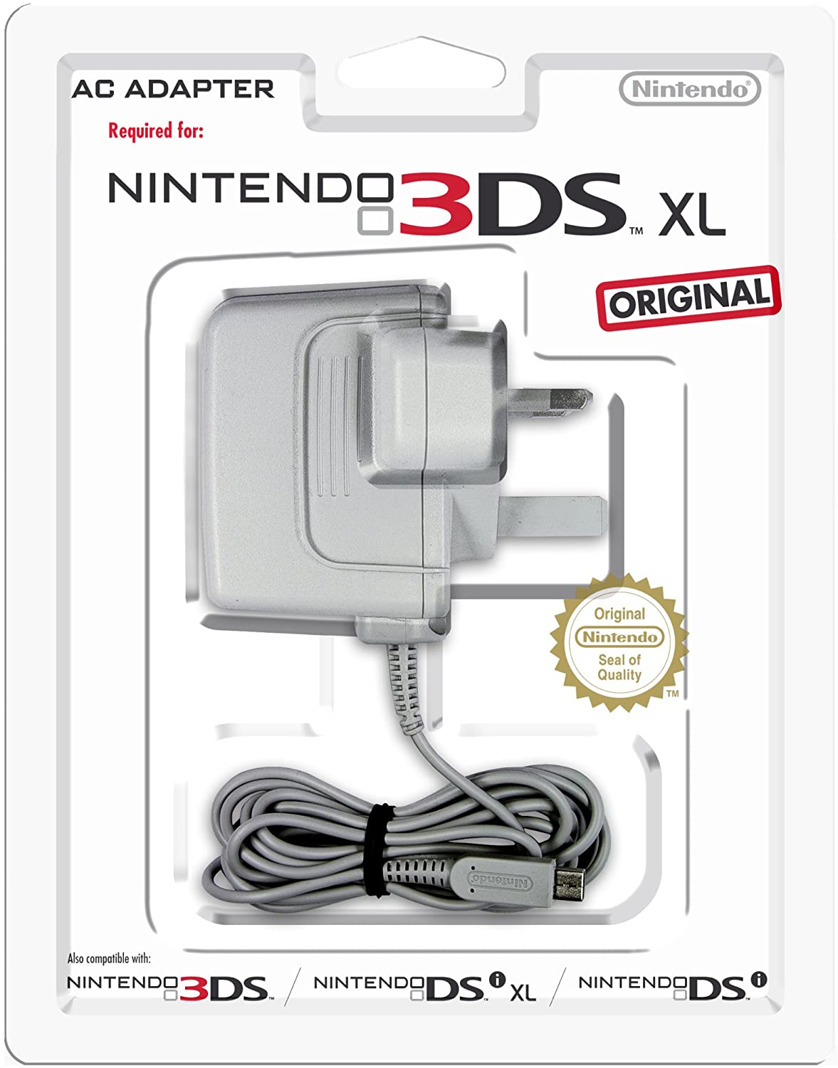 Nintendo 3DS™ AC Adapter - UK 3 pin plug - Bulk packing - BASCO GAMES