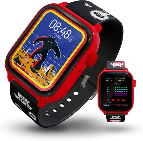 Space Invaders Retro Gaming Smartwatch - Red - BASCO GAMES