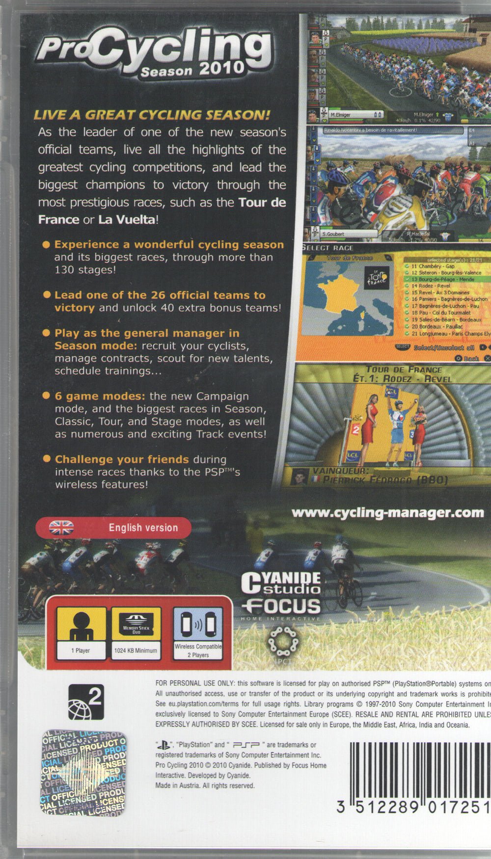 Pro Cycling Season 2010 : Le Tour De France - BASCO GAMES
