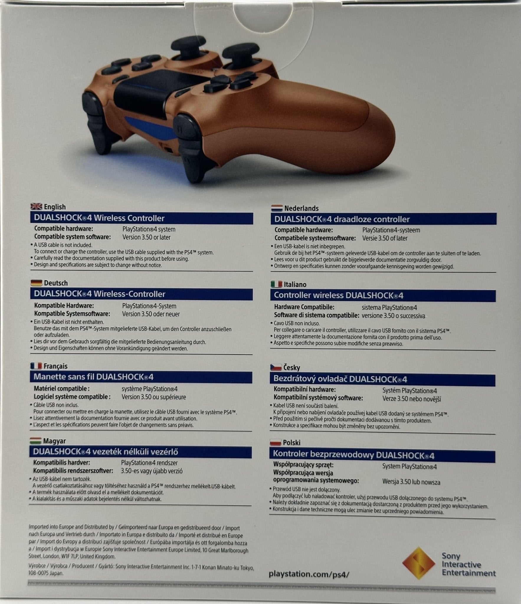 Official OEM Dualshock 4 controller Copper - BASCO GAMES