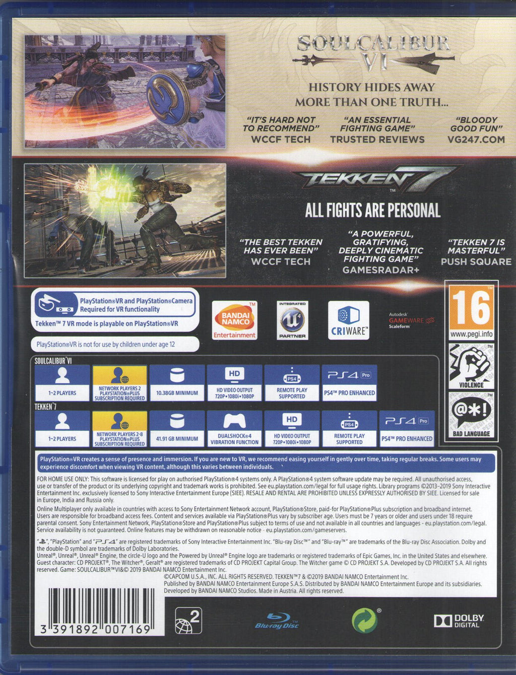 Tekken 7 + Soul Calibur VI - Double Pack - BASCO GAMES