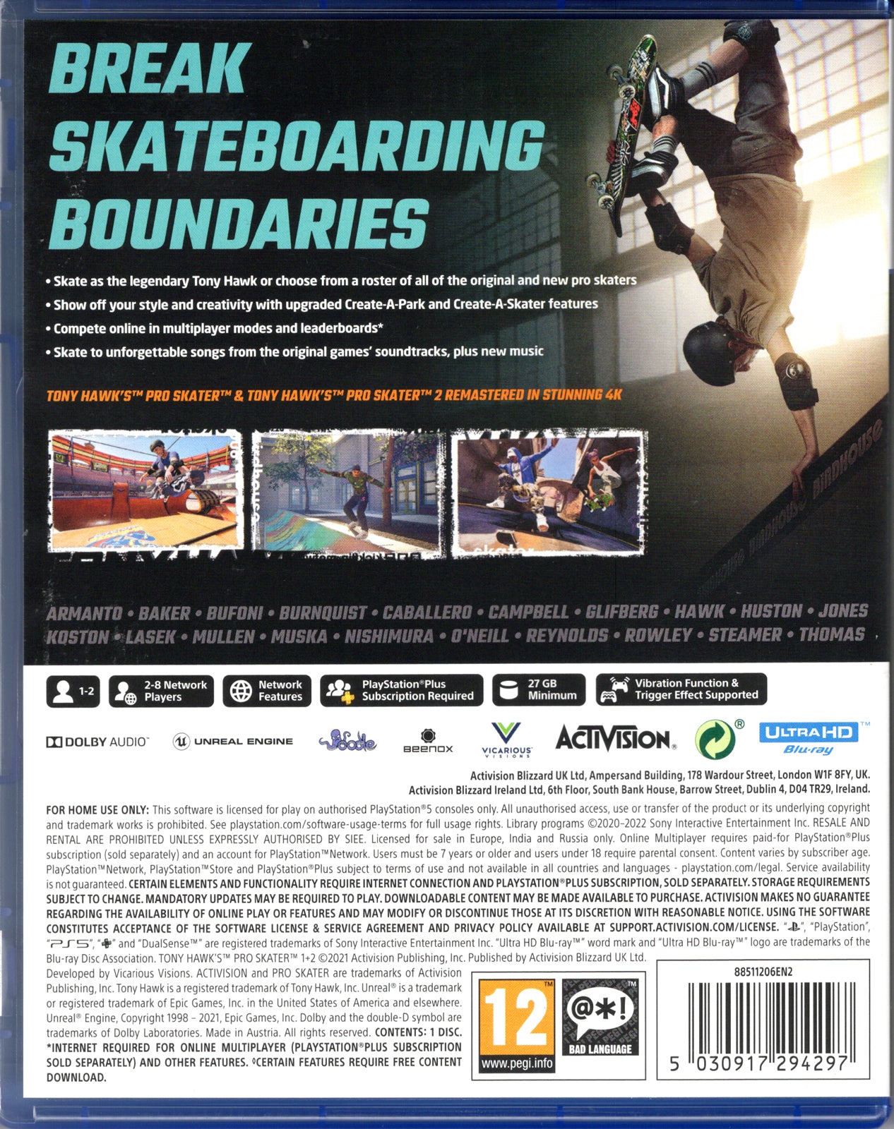 Tony Hawk's Pro Skater 1+2 - BASCO GAMES