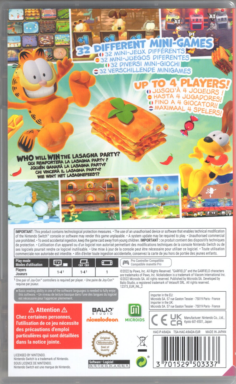 Garfield Lasagna Party - BASCO GAMES