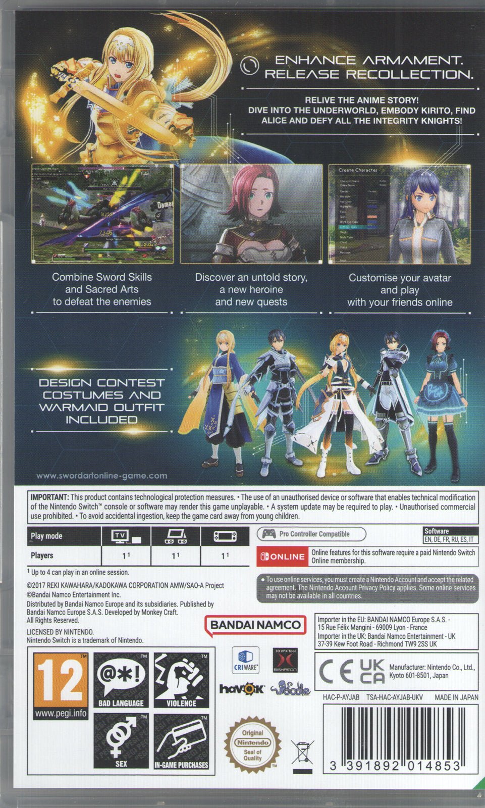 Sword Art Online Alicization Lycoris - BASCO GAMES