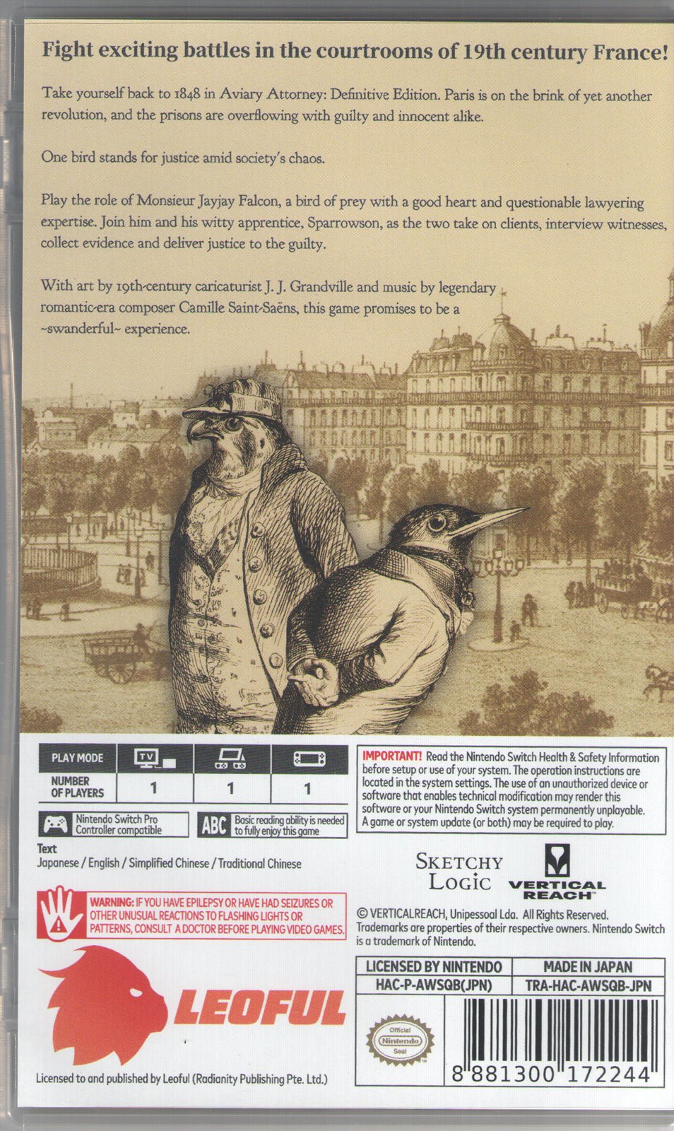 Aviary Attorney: Definitive Edition - BASCO GAMES