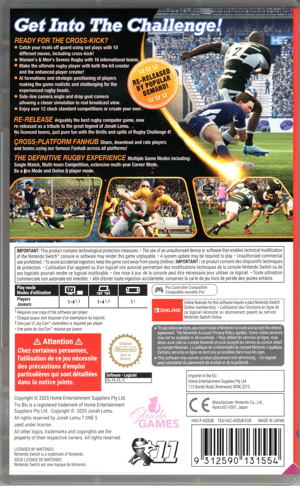 Jonah Lomu Rugby Challenge 4 - BASCO GAMES